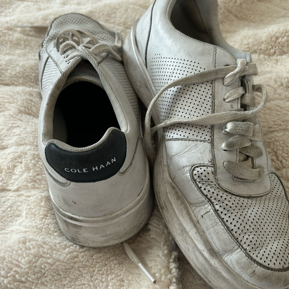 White and navy Cole Haan sneakers